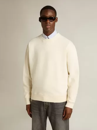 Felpa in bianco invecchiato con logo rovesciato sul retro – Jersey Capsule