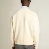 Felpa in bianco invecchiato con logo rovesciato sul retro – Jersey Capsule Felpa in bianco invecchiato con logo rovesciato sul retro – Jersey Capsule