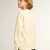 Felpa in bianco invecchiato con scritta multicolore Golden sul davanti Felpa in bianco invecchiato con scritta multicolore Golden sul davanti