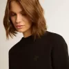 Felpa nera Athena Star Collection con stella tono su tono sul davanti
