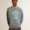 Felpa oversize in azzurro con finitura effetto consumato