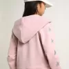 Felpa rosa con cappuccio e stelle glitterate argento Felpa rosa con cappuccio e stelle glitterate argento