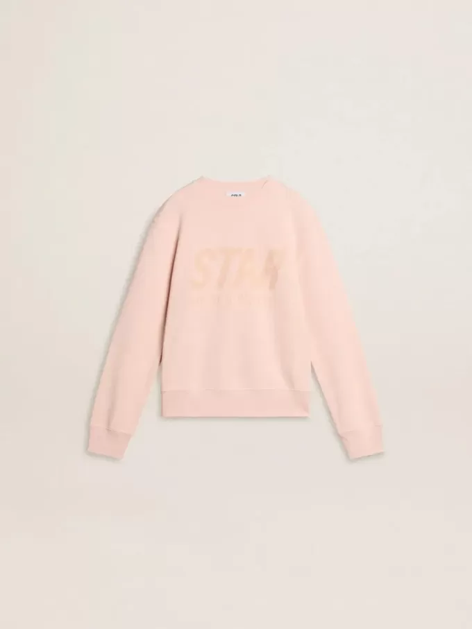 Felpa rosa da bambina con scritta rosa sul davanti Felpa rosa da bambina con scritta rosa sul davanti