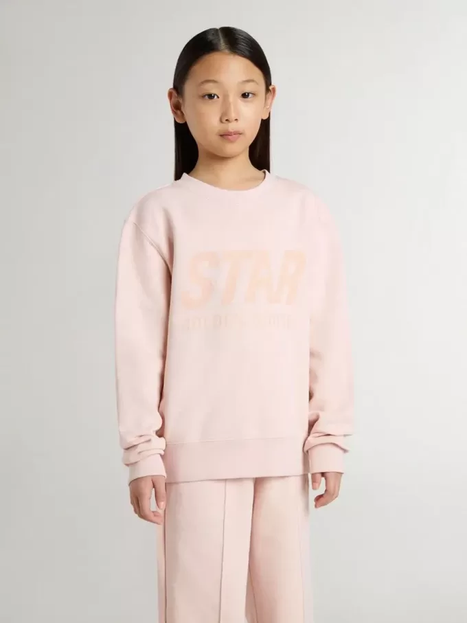 Felpa rosa da bambina con scritta rosa sul davanti Felpa rosa da bambina con scritta rosa sul davanti