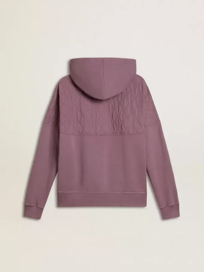 Felpa unisex in cotone color malva con stampa sul davanti Felpa unisex in cotone color malva con stampa sul davanti
