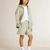 Felpa verde chiaro con chiusura zip