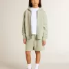 Felpa verde chiaro con chiusura zip