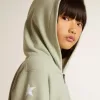Felpa verde chiaro con chiusura zip