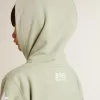 Felpa verde chiaro con chiusura zip