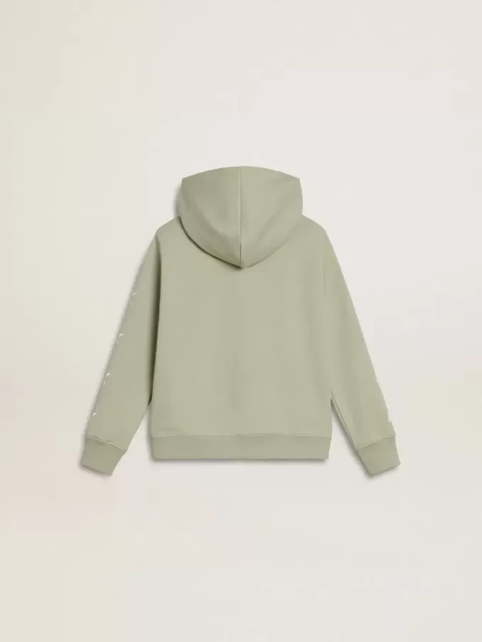 Felpa verde chiaro con chiusura zip