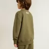 Felpa verde scuro da bambino con maxi stella bianca sul davanti