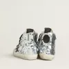 Francy da donna in nylon con paillettes argentate all-over e stella in pelle nera Francy da donna in nylon con paillettes argentate all-over e stella in pelle nera