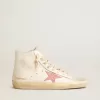 Francy in nappa color crema con stella in pelle rosa stampa coccodrillo Francy in nappa color crema con stella in pelle rosa stampa coccodrillo