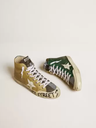 Francy LAB da donna in glitter dorato con stella in pelle bianca