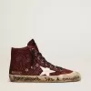 Francy Penstar in glitter bordeaux con stella in pelle bianca Francy Penstar in glitter bordeaux con stella in pelle bianca