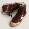 Francy Penstar in glitter bordeaux con stella in pelle bianca Francy Penstar in glitter bordeaux con stella in pelle bianca