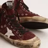 Francy Penstar in glitter bordeaux con stella in pelle bianca Francy Penstar in glitter bordeaux con stella in pelle bianca