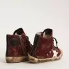 Francy Penstar in glitter bordeaux con stella in pelle bianca Francy Penstar in glitter bordeaux con stella in pelle bianca