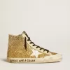 Francy Penstar in glitter oro con stella in pelle bianca Francy Penstar in glitter oro con stella in pelle bianca