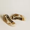 Francy Penstar in glitter oro con stella in pelle bianca Francy Penstar in glitter oro con stella in pelle bianca