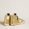 Francy Penstar in glitter oro con stella in pelle bianca Francy Penstar in glitter oro con stella in pelle bianca