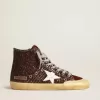Francy Penstar in marrone glitterato con stella in pelle bianca Francy Penstar in marrone glitterato con stella in pelle bianca