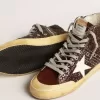 Francy Penstar in marrone glitterato con stella in pelle bianca Francy Penstar in marrone glitterato con stella in pelle bianca