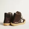 Francy Penstar in marrone glitterato con stella in pelle bianca Francy Penstar in marrone glitterato con stella in pelle bianca