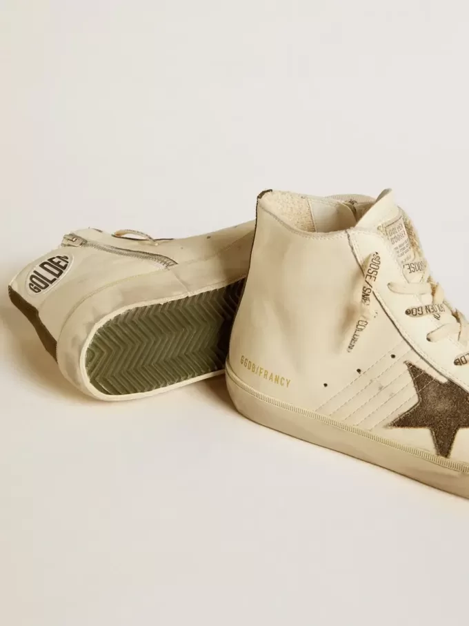 Francy Penstar in nappa con stella in camoscio nero e linguetta sul tallone in cotone Francy Penstar in nappa con stella in camoscio nero e linguetta sul tallone in cotone