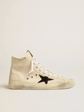 Francy Penstar in tela con stella in pelle scamosciata nera e linguetta sul tallone in pelle