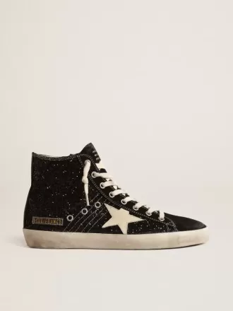 Francy Penstar LTD glitterate con stella avorio e linguetta nera sul tallone