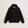 Giacca a vento da donna in nylon nero con cristalli tono su tono Giacca a vento da donna in nylon nero con cristalli tono su tono