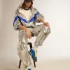 Giacca a vento da donna in tessuto tecnico argento Giacca a vento da donna in tessuto tecnico argento