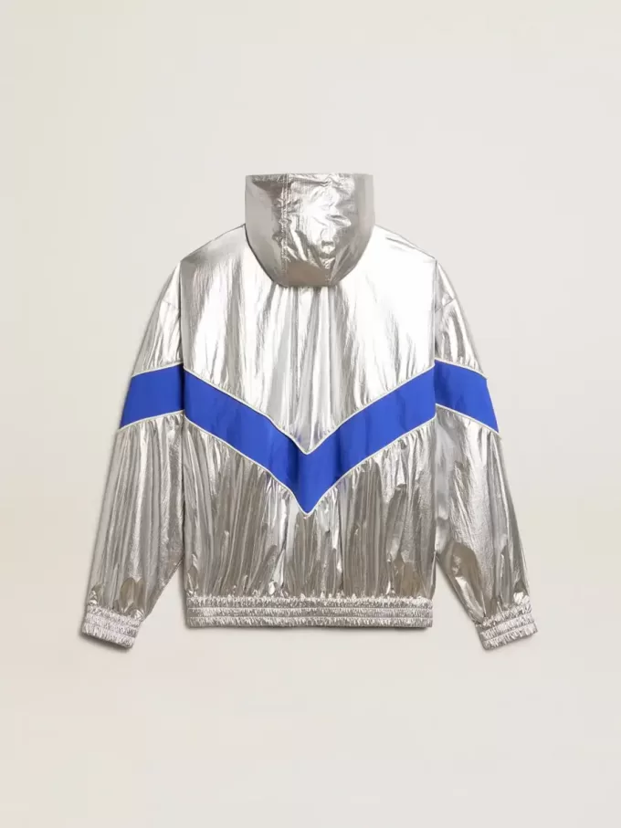 Giacca a vento da donna in tessuto tecnico argento Giacca a vento da donna in tessuto tecnico argento