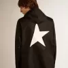Giacca a vento da uomo con logo bianco a contrasto e stella Giacca a vento da uomo con logo bianco a contrasto e stella
