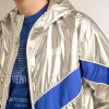 Giacca a vento da uomo in tessuto tecnico argento Giacca a vento da uomo in tessuto tecnico argento