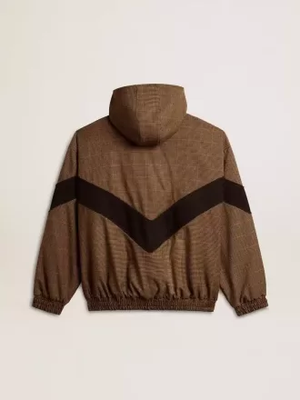Giacca a vento in beige e nero pied-de-poule Giacca a vento in beige e nero pied-de-poule