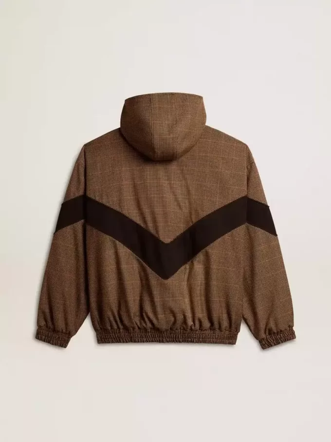 Giacca a vento in beige e nero pied-de-poule Giacca a vento in beige e nero pied-de-poule