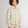 Giacca beige per bambino con spruzzi multicolori