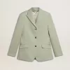 Giacca blazer da donna in lana verde salvia Giacca blazer da donna in lana verde salvia