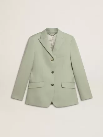 Giacca blazer da donna in lana verde salvia