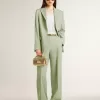 Giacca blazer da donna in lana verde salvia Giacca blazer da donna in lana verde salvia