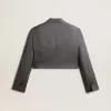 Giacca corta monopetto da donna in lana azzurro baby