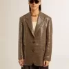 Giacca da donna con motivo pied-de-poule e ricamo all-over in paillettes Giacca da donna con motivo pied-de-poule e ricamo all-over in paillettes