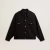 Giacca da donna in denim nero con ricami