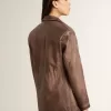Giacca da donna in pelle marrone