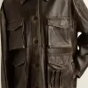 Giacca da donna in pelle nappa invecchiata marrone