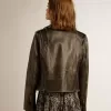 Giacca da motociclista in pelle da donna