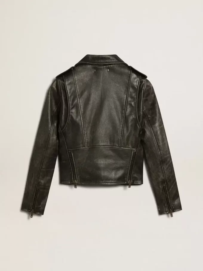 Giacca da motociclista in pelle da donna