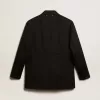Giacca da smoking da donna in gabardine di lana nera Giacca da smoking da donna in gabardine di lana nera